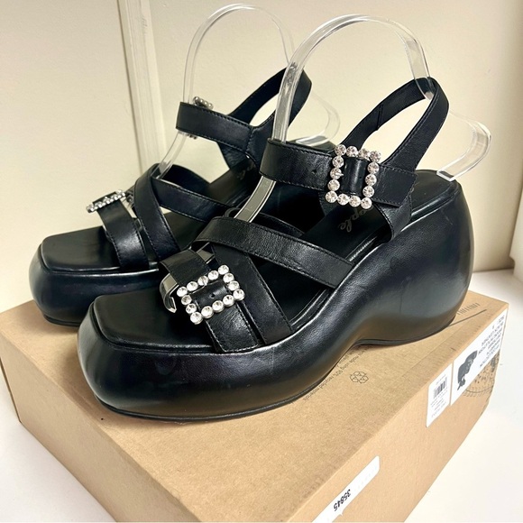 NWT Free People Ladies Brooklyn Ankle Strap Platform Sandals Whimsygoth 9M - Picture 2 of 11